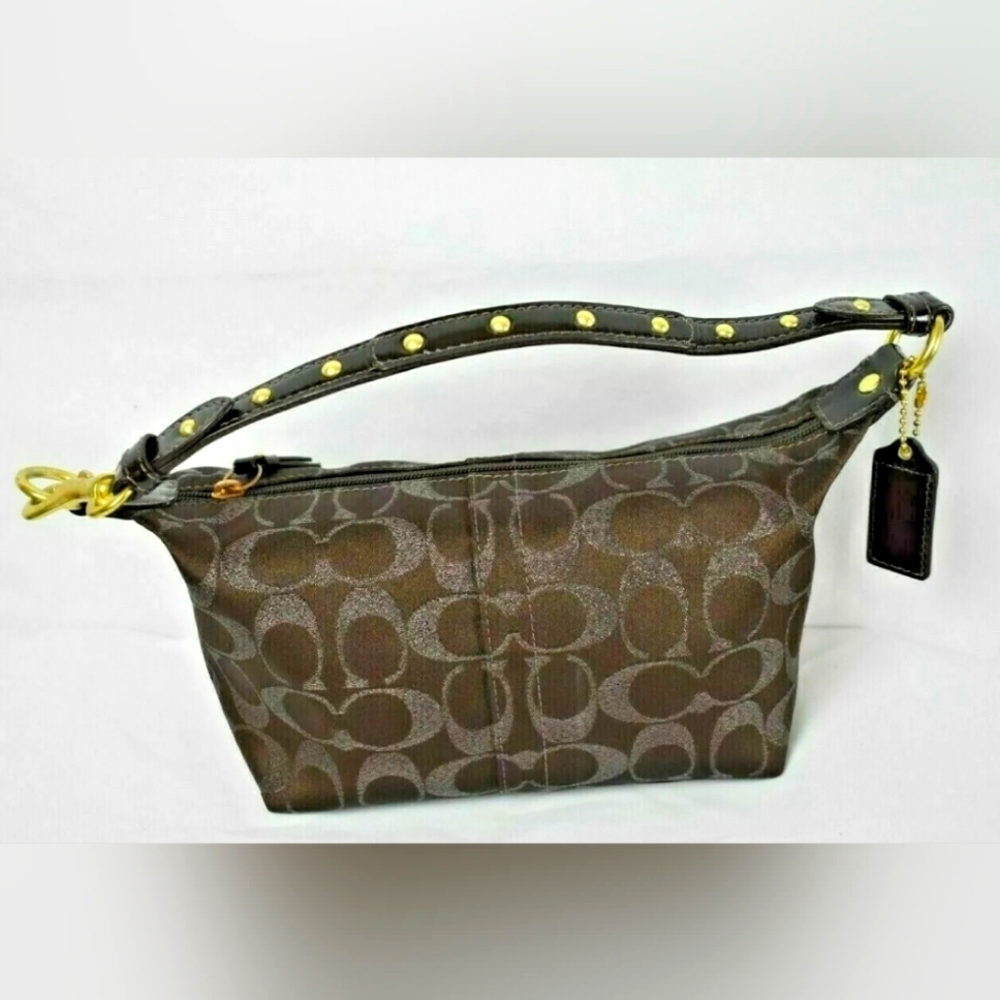 COACH DESIGNER Vintage Y2K signature Brown metallic Metallic purse handbag